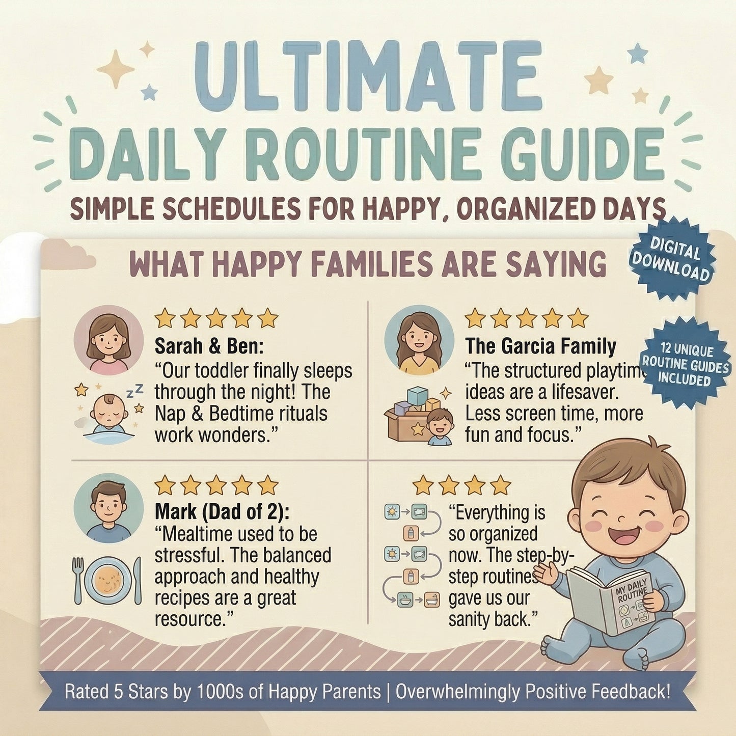 Kids Daily Routine Guide (0–5 Years) – Easy Schedules for Calm & Organized Days