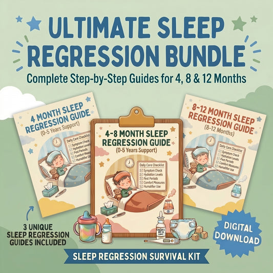 Sleep Regression Bundle (4, 8 & 12 Months) – 3 Guides