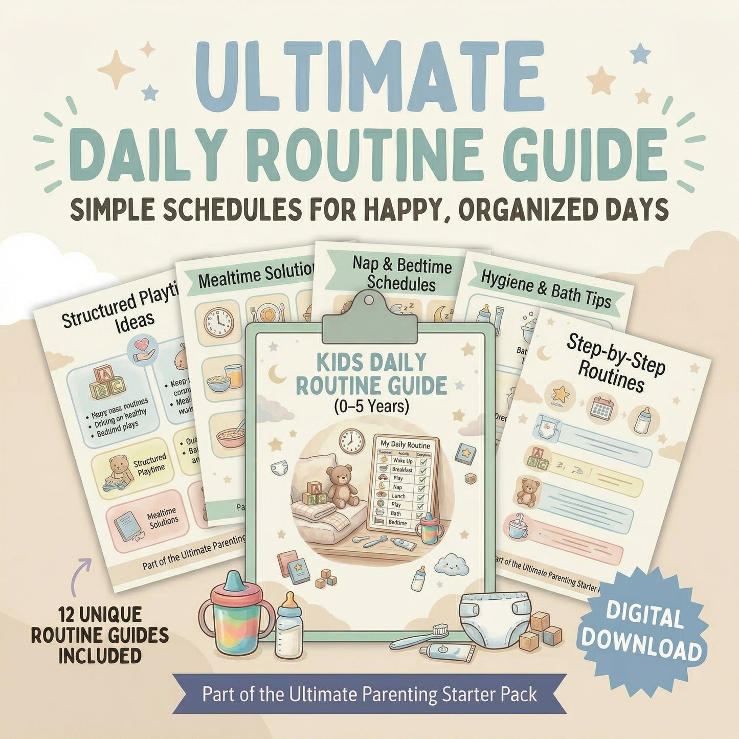 Kids Daily Routine Guide (0–5 Years) – Easy Schedules for Calm & Organized Days